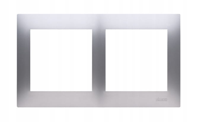 Simon 54 ramka podwójna 2x srebrny DR2/43